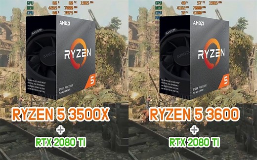 R5 3500X vs R5 3600 CPU游戏性能测试对比（显卡为RTX 2080Ti） 1080P 60帧视频