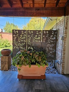 Wattle Twig Outdoor Privacy Screen: Metal Garden Art Panel (23" X 46") - Etsy