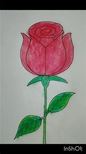 Beautiful Rose Flower Drawing | Easy Rose Sketch Art#rose #roseflower #rosedrawing #flowerdrawing