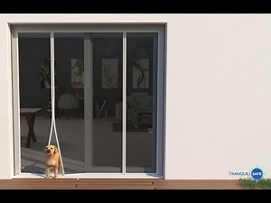 Installation d'une moustiquaire pour baie coulissante à double ouverture aimantée TRANQUILISAFE