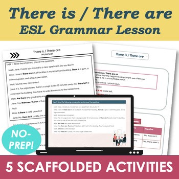 There is / There are - A1 Beginner Adult ESL ELL Grammar Lesson Plan, Worksheets