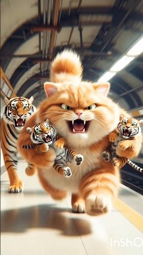 Funny Orange Cat & Tiger Family Moments 🐯🐱🤣 | #shorts #tiger #cat #funny