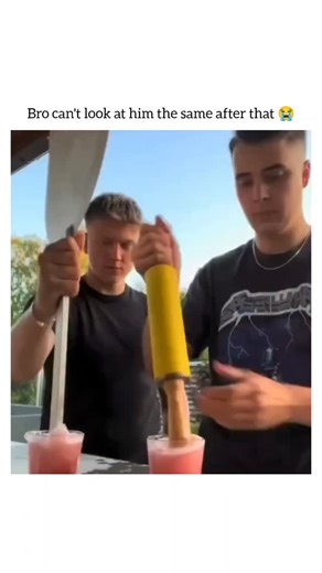 the laugh spot | The video shows two young men participating in a drinking challenge outdoors. In the first attempt, one of the men hands the other a shot... | Instagram