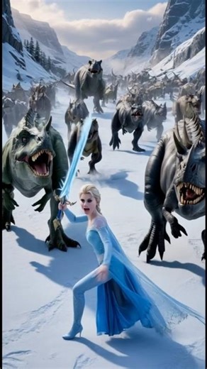 Elsa VS Dinosaur fight 💥 ( Elsa, dinosaur,) frozen2 2019 #elsa #frozen #destiny #viralvideo