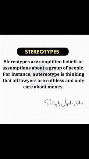 Stereotypes in Sociology || Concept of stereotypes with examples #Stereotypes #societyopedia