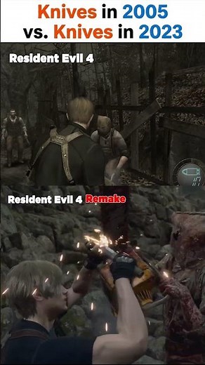 Knives in 2005 Vs Knives in 2023 | Resident Evil 4 & Resident Evil 4 Remake Parry System