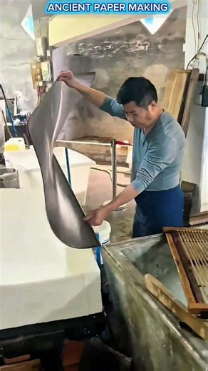 Traditional Handmade Paper Making Process.