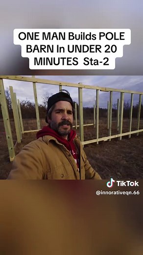 ONE MAN Builds POLE BARN In UNDER 20 MINUTES Sta-2