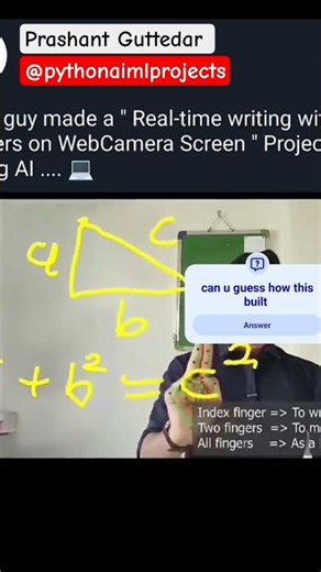 Real-Time Finger Writing using AI | Hand Tracking Python Project | OpenCV + MediaPipe