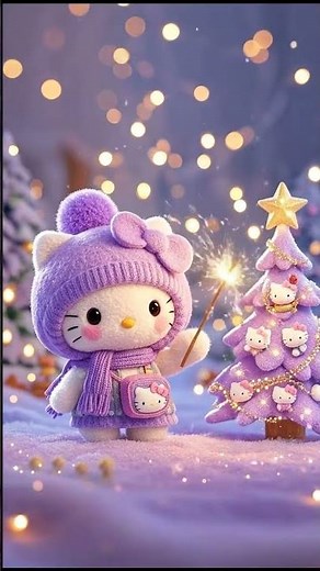 Cute Hello Kitty with Christmas Tree #hellokitty #christmastree #mymelody