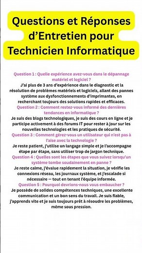 Réussir son Entretien en Informatique: Questions Types et Réponses Pro