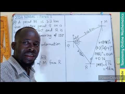 Core Mathematics Paper 2 | Question 4 on Bearing and Vectors - WASSCE 2024 NOV-DEC