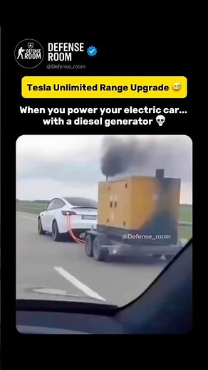 When Tesla Meets Diesel Generator 😭⚡🚗