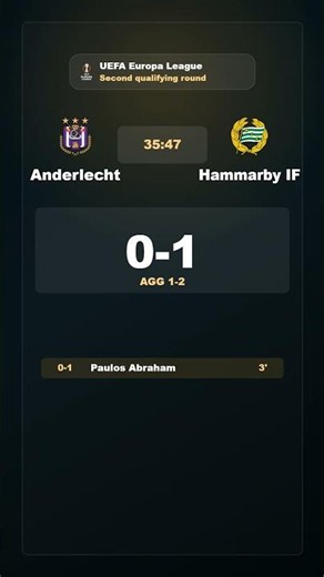 Second qualifying round: Anderlecht vs Hammarby IF | UEFA Europa League | Results in 35 Seconds!