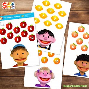 If you're enjoying our song "10 Apples On My Head", be sure to get our printable counting activity! Free for download here: https://bit.ly/3xfcfwJ | Super Simple