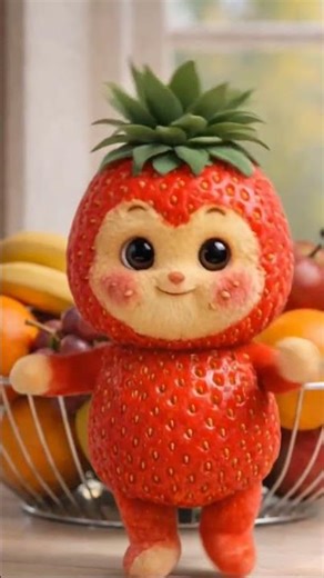 Cute Strawberry Dancing 🍓 Funny Fruit Dance | Viral 3D Animation #shorts