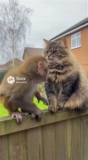 Cat SLAPS Cheeky Monkey Across the Face! 🐱🖐️😂CatSlapsMonkey #FunnyAnimals #BritishCat #MonkeyFail