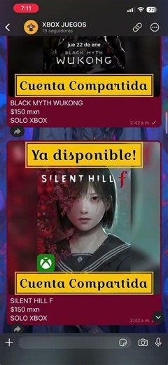 No te pierdas ningún #estreno de #xbox o cualquier #juego que te interese, el grupo es público ❤️‍🩹