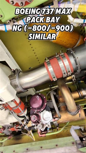 @only_fancowl on Instagram: "For today’s maintenance reel: the Pressurization Air Conditioning Kit or PACK, on the Boeing 737. The MAX and NG (-800/-900) are almost identical in layout, and you could even include the old -400 in the same family. The PACK takes hot, high-pressure bleed air from the engines and turns it into the clean, cooled, conditioned air that pressurizes and ventilates the cabin. It uses heat exchangers, valves, and an air cycle machine to control temperature and flow, consta