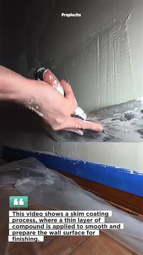 Smooth Wall Skim Coating Finish | Satisfying Trowel Work #shorts #construction #diy