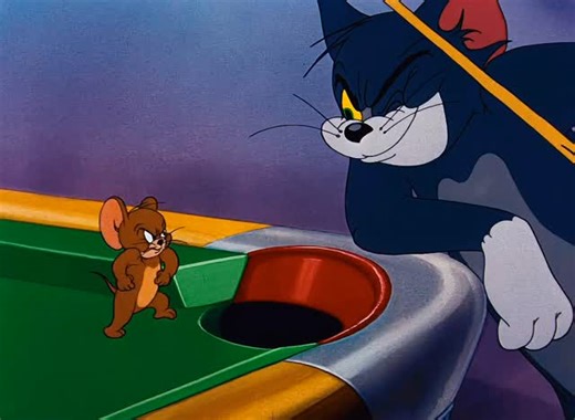 Cartoonverse.in on Instagram: "In this classic Tom and Jerry clip, the iconic duo engages in a high-stakes, slapstick game of pool. Tom attempts to outmaneuver Jerry using various billiard tricks, but the clever mouse consistently turns the table's physics to his advantage. The scene escalates from standard shots to gravity-defying stunts, featuring Jerry balancing on moving balls and Tom using a flaming rack to challenge his rival. As always, Tom’s elaborate plans backfire, resulting in humorou