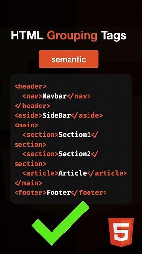 HTML Semantic VS Non-Semantic Tags | HTML Tutorial for Beginners #html