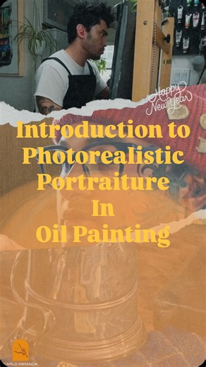 Carlo Miranda | artist on Instagram: "What You’ll Learn Inside 🎨 Start 2026 With a Real Painting Skill 🎨 Inside Introduction to Photorealistic Portraiture in Oil Painting, you’ll find everything you need to master realism in oils. 🖌️ 55+ Full HD lessons with clear, step-by-step guidance ⏱️ 10+ hours of in-depth training 🎯 12 structured modules from sketch to final details 🎨 Full-length portrait demonstrations 👥 Access to a private online community 📜 Certificate of Completion 📱 Learn on a