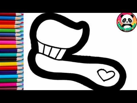 Easy Toothbrush Drawing Step by Step 🪥❤️ | Kids Art Fun!