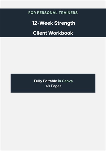 Editable 12-week Strength Program Workbook for Personal Trainers | 40  Client Assessment & Progress Tracking | Canva Template - Etsy