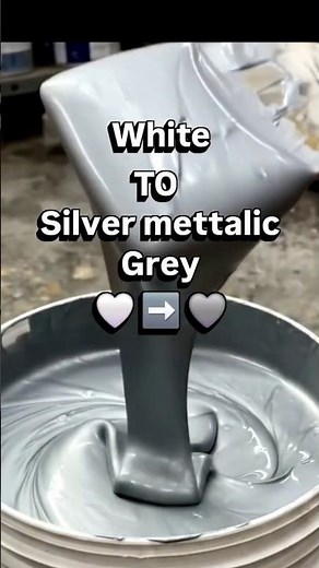White to silver metallic grey🩶🤍 EmulsionSatisfying Color Mixing