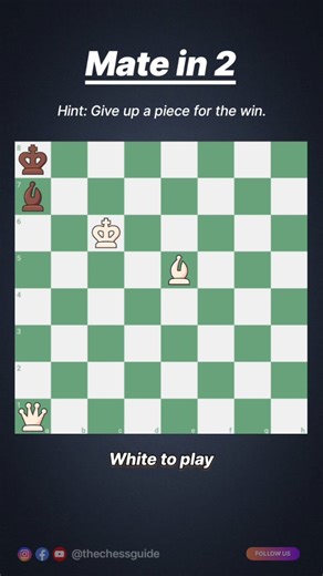 chess guide on Instagram: "White to move and force Checkmate in 2 moves. This puzzle is an excellent way to sharpen your vision and practice identifying killer sequences. Look closely! The first move is tricky, but once you find it, the second move is inevitable. * Difficulty: Medium * Theme: Tactical Vision, Forced Checkmate * Comment your solution Tag a friend who needs a chess workout. #ChessPuzzle #CheckmateIn2 #ChessTactics #ChessChallenge #PuzzleOfTheDay #ChessLife #ChessCom #braingames"