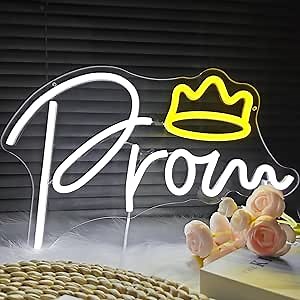 Prom Neon Sign for Wall Decor Prom decorations 2025 Neon Light Sign LED Light Up Signs for Pub Graduation Prom Party Backdrop Decor Gifts(17.5x11 in)