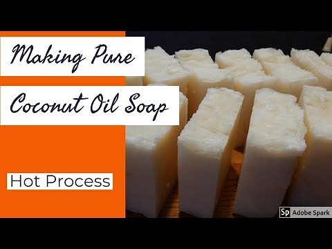 Making Pure Coconut Oil Soap - Hot Process