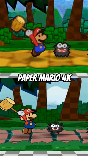 Paper Mario 4K Texture pack Comparison #papermario