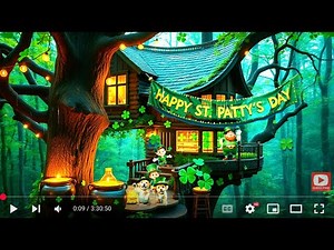 🎶🍀Festive Irish Song Mix | Leprechaun Treehouse in Lush Irish Forest| St. Patrick’s Day Ambience! 🌲🎩