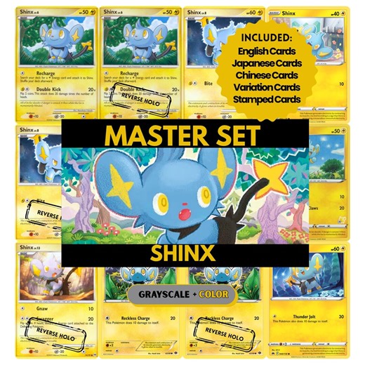 Shinx Master Set Binder Pages, Pokemon Placeholder Cards, Printable PDF & Digital Download - Etsy