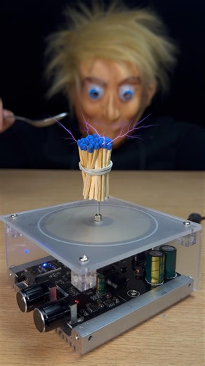 Music Tesla Coil Ignites Matches… Then I Cook an Egg?! ⚡🔥🥚 #experiment #teslacoil #science