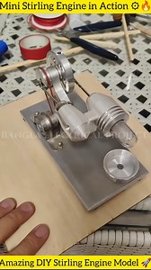 54K views · 180 reactions | "This tiny Stirling engine shows the magic of heat turning into motion. Perfect for science lovers and DIY fans! ⚡️" #StirlingEngine #MiniEngine #DIYProject #Engineering #ScienceExperiment | Bangla Electrical project | Facebook