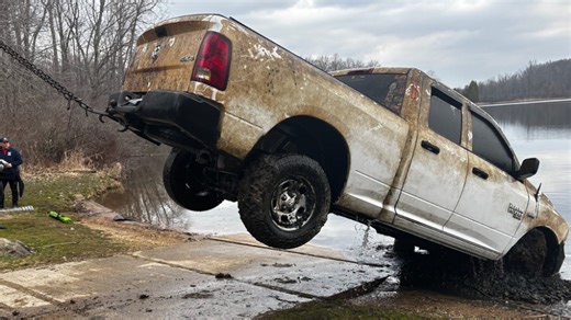 Fisherman’s sonar locates stolen truck in Wolf Lake