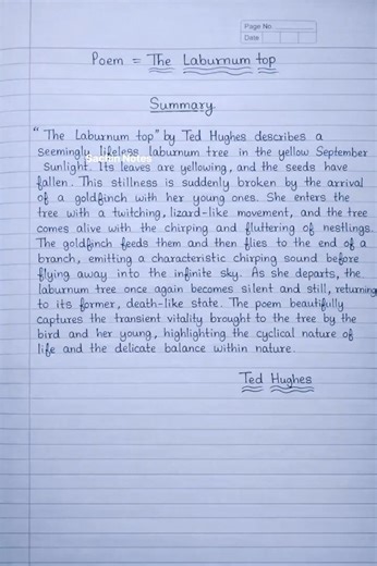 The Laburnum Top Summary + Questions Answers | Class 11 English | Sachin Kumar Notes #shorts