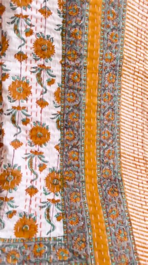 Jaipur Hand Block Print Kantha Quilt, Indian Floral Cotton Quilt, Throw Bedspread Blanket - Etsy