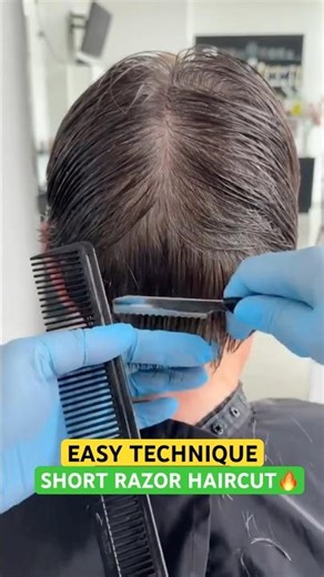 EASY TECHNIQUE SHORT RAZOR HAIRCUT! 🔥🔥🔥 #haircut #shorthaircut #razorhaircut #pixiehaircut #short