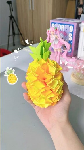 Tạo hình trái khóm bằng giấy , còn được gọi là quả dứa | Bò Cutie #handmade #papercraft #shorts