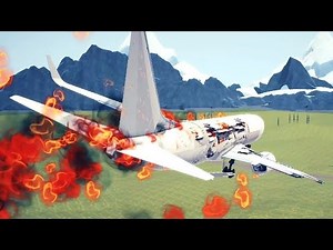 Realistic Plane Crash Emergency Landing Compilation Besiege TEST PLANE B727