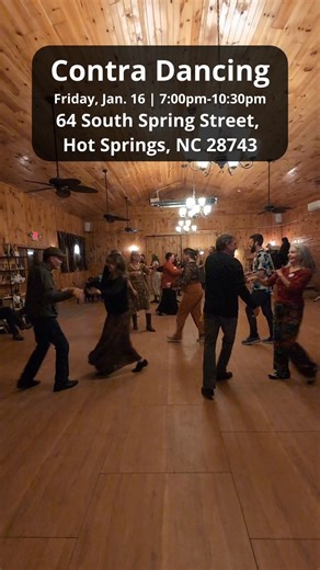 💃Tag someone you wanna go dancing with! 🕺 . Contra dancing is a lively, social American folk dance where couples form two long, parallel lines and perform a sequence of figures guided by a caller and live folk music. It's known for being beginner-friendly, inclusive, and interactive, as dancers progress up and down the lines to dance with everyone, featuring moves like balances, swings, and do-si-dos. . Sounds like a date night to me; come out for dinner and drinks and then dance the night awa