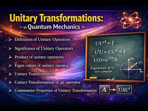 Quantum Mechanics | Unitary Transformation (Part 1) Explained: Definition, Properties & Significance