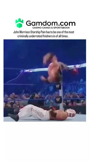 buzz__decode on Instagram: "The post showcases a 2009 WWE clip of John Morrison executing his Starship Pain finisher, a corkscrew moonsault from the top rope, emphasizing its innovative high-flying style that predated similar moves by wrestlers like Ricochet. Morrison debuted the move after parting ways with tag partner The Miz, evolving it from Rob Van Dam's split-legged moonsault to highlight his athleticism, though WWE's booking under Vince McMahon limited his main-event push despite critical