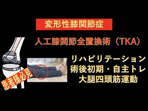 人工膝関節全置換術（TKA）術後のリハビリテーション-術後初期から自主トレで行える大腿四頭筋運動-