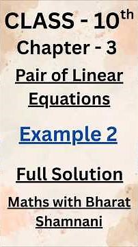 Class 10 Maths Chapter 3 Pair of Linear Equations 📊 | Example 2 Graphical Method | NCERT 💯