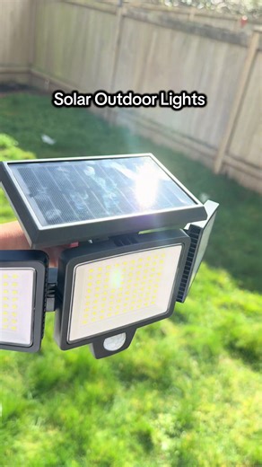 Super bright solar security light with motion sensor and easy installation #solarlights #outdoorlight #homeupgrade #smartgadgets #tiktokfinds